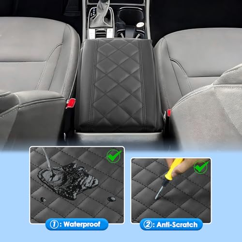 2022-2025 2026 Tucson Center Console Cover for Hyundai Tucson (SE/SEL/SEL Convenience/XRT/N Line/Limited), Waterproof&Cushion Leather Armrest Cover 2023 2024 2025 Tucson Accessories (Padded) - color: (for Tucson) Padded - Leather