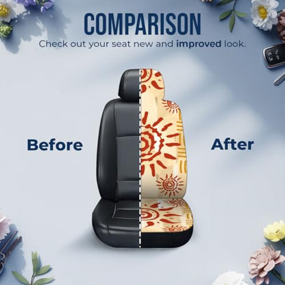 Bohemian Sun Car Seat Covers Set of 2, Breathable Front Seat Covers for Truck Sedan SUV, Boho Car Accessories, Boho Gift for Women Men - color: Boho Sun