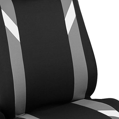FH Group Premium Modernistic Flat Cloth Car Seat Covers – Universal Fit, Washable Seat Covers for SUV Sedan Van, Gray, Full Set - color: Gray, size: Full Set