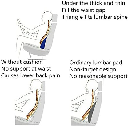 ZHONGLI Memory Foam Lumbar Support Pillow-Middle/Lower Back Support Cushion-Used for car Seats, Office Chairs, recliners, etc. (Beige)