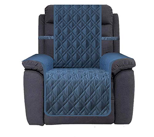 Ameritex Waterproof Nonslip Recliner Cover Stay in Place, Dog Chair Cover Furniture Protector, Ideal Recliner Slipcovers for Pets and Kids (Blue, 30'') - color: Blue, size: 30"