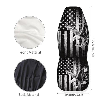 Eagle Car Front Seat Covers Anti-Slip Gray US Flag Car Seat Cover for Front Seats Set of 2 Patriotic Removable Automotive Accessories Universal Fit for Cars SUVs Sedans - color: Eagle Gray US Flag