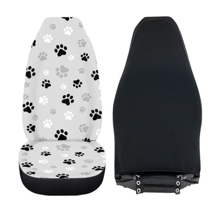 Pehede Car Seat Cover Dog Paw Print Front for Cars, Easy to Install Cover Set, Accessories Auto Trucks Van SUV,2 Packs - color: Multi09