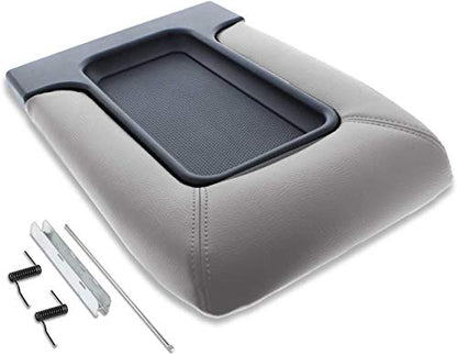 Center Console Lid Replacement Kit for 99-07 Silverado, Avalanche, Suburban, Sierra, Yukon - Replaces OEM 19127364, 19127365, 19127366 (Light Gray) - color: Light Gray