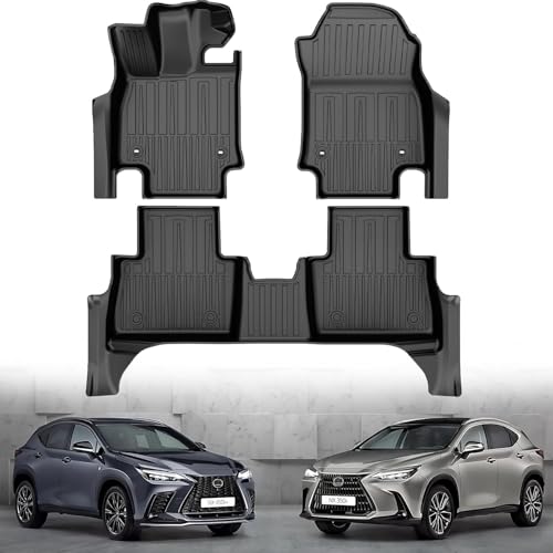 Original Floor Mats for 2022-2025 Lexus NX NX250/ NX350/ NX350h - Custom Fit All Weather TPE Heavy Duty Car Mats 1st and 2nd Row for NX Accessories - color: Floor Mats, size: 2022-2025 NX