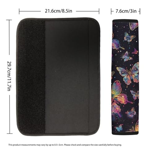 Dreaweet Butterfly Car Accessories Seatbelt Covers for Women Soft Comfortable Seat Belt Cover Pad 2 Pack Universal Seat Belt Covers Car Seat Shoulder Strap Pads Washable - color: Butterfly