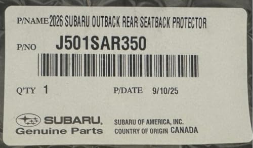 Subaru 2026 Outback Rear Back Seat Cover Protector J501SAR350 Genuine OEM