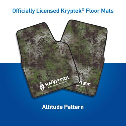 Coverking Universal Car Floor Mats Set of 2 (Front Driver and Passenger) Kryptek Altitude Camo - All-Weather Protection for Mud, Dirt, Rain, Spills, Non-Slip Backing, Fits Cars Trucks SUVs Jeeps - style: Kryptek Altitude
