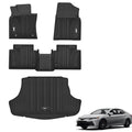 3W Floor Mats & Cargo Liner Fit Toyota Camry 2018-2024 FWD (Not for Hybrid or AWD), TPE All Weather Custom Fit Floor Liner, 1st and 2nd Row and Trunk Mat(L/LE/SE/TRD/XLE/XSE) - style: 5. Camry|18-24|Full Mats