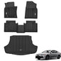 3W Floor Mats & Cargo Liner Fit Toyota Camry 2018-2024 FWD (Not for Hybrid or AWD), TPE All Weather Custom Fit Floor Liner, 1st and 2nd Row and Trunk Mat(L/LE/SE/TRD/XLE/XSE) - style: 5. Camry|18-24|Full Mats