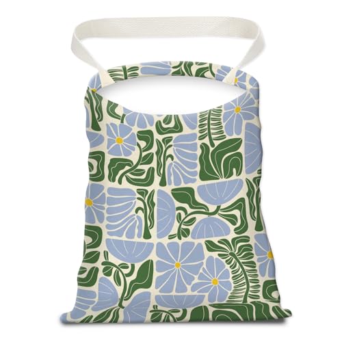Car Trash Can, Seat Back Hanging Trash Bag, Cute Canvas Garbage Bag, Essential Car Trash Bin Cars Organizers Floral Leaves - color: Floral Leaves