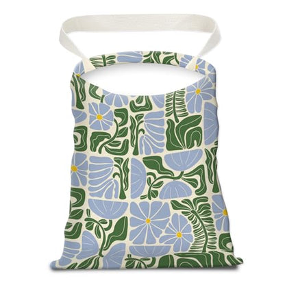 Car Trash Can, Seat Back Hanging Trash Bag, Cute Canvas Garbage Bag, Essential Car Trash Bin Cars Organizers Floral Leaves - color: Floral Leaves