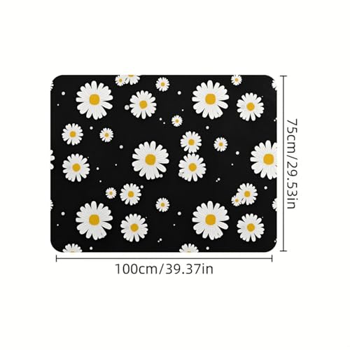 Universal Car Trunk Mat 29" x 39", White Daisy Print All Weather Trunk Protection Cargo Liner, Durable Cargo Mat Rear Trunk Liner, Stylish Vehicle Interior Accessories Suitable for Most Car Models - color: Daisy Print