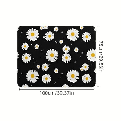 Universal Car Trunk Mat 29" x 39", White Daisy Print All Weather Trunk Protection Cargo Liner, Durable Cargo Mat Rear Trunk Liner, Stylish Vehicle Interior Accessories Suitable for Most Car Models - color: Daisy Print