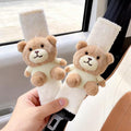 2 PCS Seat Belt Cover Pad, Cute Kawaii Animal Bear Seatbelt Covers for Kids and Adults, Winter Plush Fluffy Soft Seat Belt Cover, Cartoon Seatbelt Cushion,Car Seat Strap Pads (D-Bear) - color: D-Bear