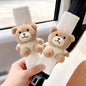 2 PCS Seat Belt Cover Pad, Cute Kawaii Animal Bear Seatbelt Covers for Kids and Adults, Winter Plush Fluffy Soft Seat Belt Cover, Cartoon Seatbelt Cushion,Car Seat Strap Pads (D-Bear) - color: D-Bear