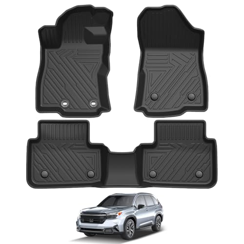 Falafa Floor Mats Fits for Su-baru Forester 2025(Not for Hybrid & Wilderness), All Weather TPE Custom Heavy Duty Floor Liners, 1st and 2nd Row Full Set Car Mats Forester Accessories, Black