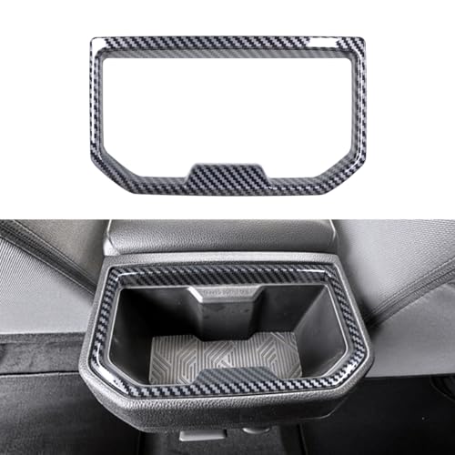 INTGET Rear Cup Holder Panel Cover for 2024 2025 2026 Toyota Tacoma Accessories/2025 2026 4Runner ABS Plastic Interior for Tacoma SR/SR5/TRD PreRunner/Sport/Off-Road (Carbon Fiber, Rear Cup Holder) - size: Rear Cup Holder Panel Cover
