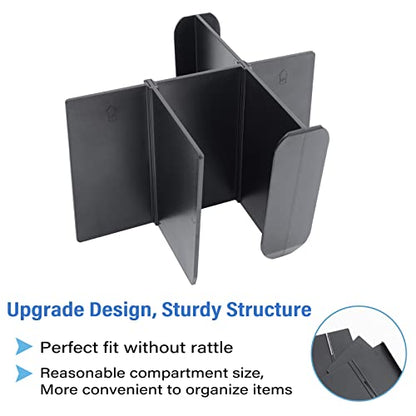 Center Console Dividers Organizer Compatible with Toyota Tacoma 2016-2021 2022 2023 Accessories,Insert Box ABS Secondary Storage