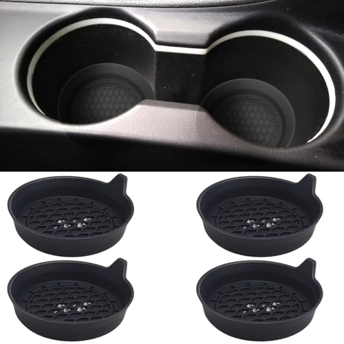 4 PCS Car Cup Coasters, Universal Cup Holder Coaster for Car, Car Accessories Interior for Women and Man, Bling CupHolders Insert for Women Non-Slip Silicone Car Cup Holder Coasters