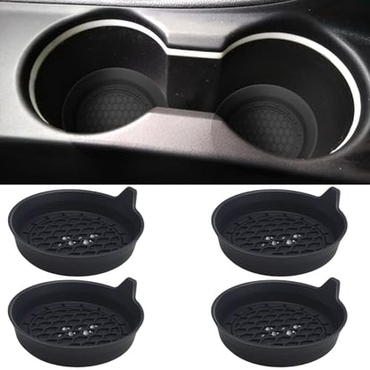 4 PCS Car Cup Coasters, Universal Cup Holder Coaster for Car, Car Accessories Interior for Women and Man, Bling CupHolders Insert for Women Non-Slip Silicone Car Cup Holder Coasters