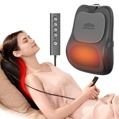 Back Massager with Heat, 3D Massage Pillow for Back, Neck, Shoulder,Leg, Shiatsu Back Massager for Pain Relief, Up&Down Lower Back Massage, Gifts for Women Men Dad Mom At Home Office Car (Black)