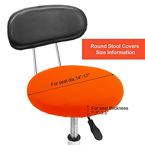 Tatuo Round Bar Stool Seat Covers Washable Stool Cushion Slipcover Elastic Bar Chair Covers for 14-17 Inch Chair (Orange, 4 Pieces) - color: Orange