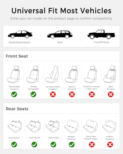 Huidasource Coffee Back Seat Cover, Nappa Leather Rear Seat Cover Velcro Adjustable, Compatible with Seat Belts, Child Safety Seats, Universal Fit for Most Cars SUVs Trucks (Back Row/Coffee) - color: 01R# Coffee, size: Back Seat Cover