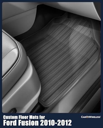 All Weather Floor Mats for Ford Fusion 2010 2011 2012, Custom Fit for Front 2nd Backseat Row Liners for Lincoln MKZ, TPE Heavy Duty Non-Slip Odorless Black Car Accessories for Mercury Milan 2010-2011
