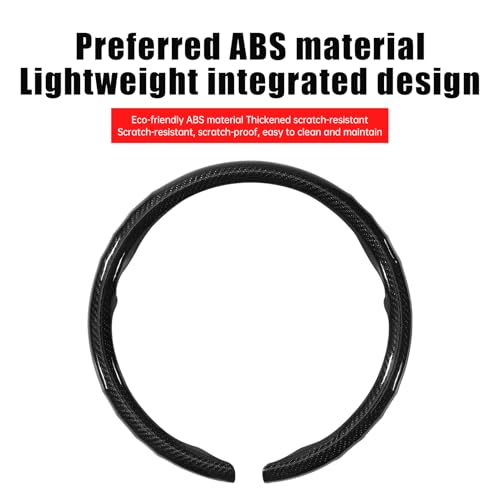 Car Steering Wheel Cover - Integrated Carbon Fiber Pattern Protective Sleeve with Hub Cap Anti-Slip Design - Fits 99% of Models Suitable for 14-16 Inch Sedans, SUVs, and Trucks Interior Accessories