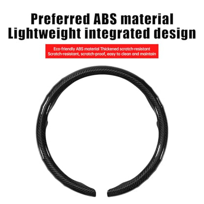 Car Steering Wheel Cover - Integrated Carbon Fiber Pattern Protective Sleeve with Hub Cap Anti-Slip Design - Fits 99% of Models Suitable for 14-16 Inch Sedans, SUVs, and Trucks Interior Accessories