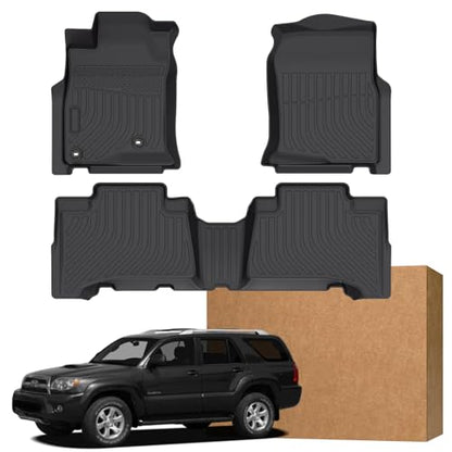 Floor Mats for Toyota 4Runner 2003 2004 2005 2006 2007 2008 2009,4th gen 4runner Floor Mats for 4Runner SR5 | Limited, TPE Floor Liners Front & Rear Row(FIT for 5&7 Seats) - style: 1)2003-2009|4Runner 5&7 Seats|Front & Rear Row