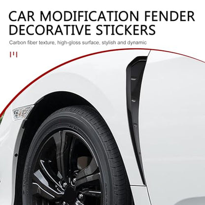 2PCS Car Fender Side Vents, ABS Air Wing Vent Trim Sticker, Fender Decoration Sticker, Styling Auto Air Flow Intake Hole Spoiler Decor Cover, Universal Auto Exterior Accessories
