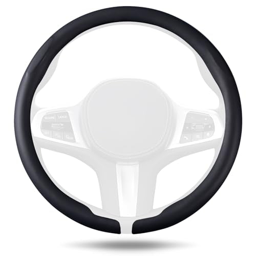 Aimato Car Steering Wheel Cover, Ultra-Thin Car Steering Wheel Cover,Comfortable & Breathable Microfiber,Universal Fit for Most Cars, Black - color: Black
