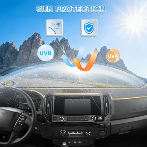 KUST Gray Dash Cover Compatible with Nissan Frontier 2022-2025 2026 Dashboard Cover Accessories for Frontier Non-Slip Polyester Dashboard Mat Custom Fit Center Console Sunshield Protector No Glare - size: Frontier 22-26(Gray)