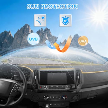KUST Gray Dash Cover Compatible with Nissan Frontier 2022-2025 2026 Dashboard Cover Accessories for Frontier Non-Slip Polyester Dashboard Mat Custom Fit Center Console Sunshield Protector No Glare - size: Frontier 22-26(Gray)