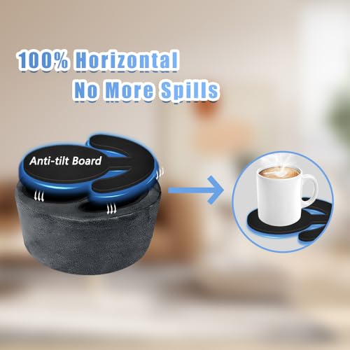 Couch Cup Holder Pillow, Sofa and Bed Organizer Caddy for Drinks, Remotes, Phones (Gray)