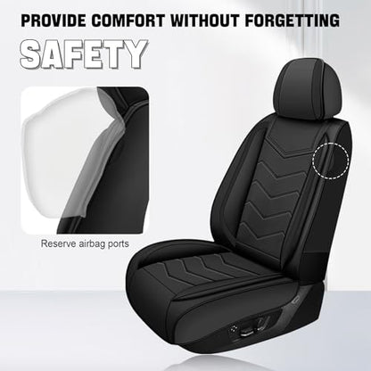 Car Seat Cover for KIA Soul 2010-2025, Driver's Seat Covers,Non-Slip Waterproof seat Cover,Wear-Resistant Nappa Leather car seat Covers. (Standard 2 Seats/Pure Black) - color: Pure Black, size: Standard 2 Seats