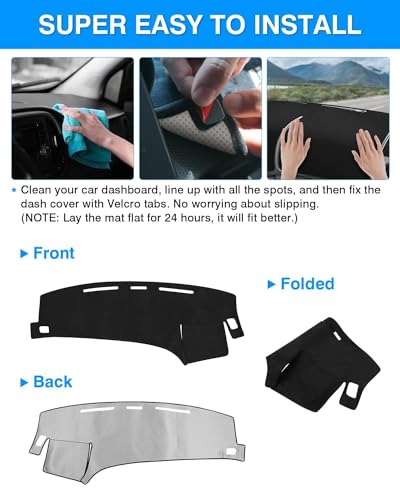 Autorder Dashboard Cover Mat for Ford E150 E250 E350 1997-2008/E450 2003-2008 Econoline Accessories Dash Cover Flannel Dash Mat Sunshade Glare UV Rays Protector - size: 1997-2008 E150