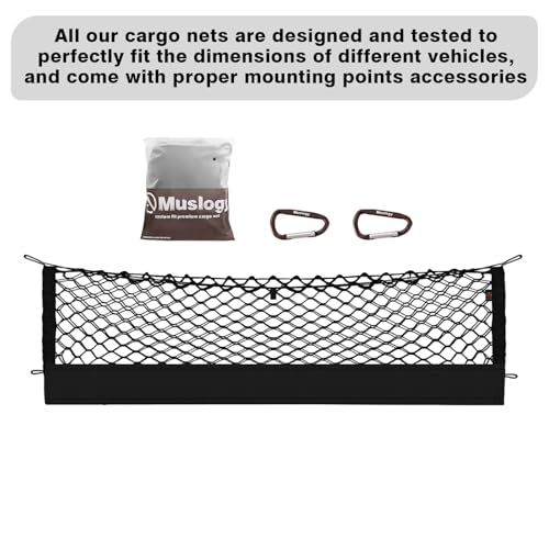 Truck Bed Cargo Net Trunk Netting Compatible with 2015-2020 Chevy Suburban | GMC Yukon XL Accessories, Pickup Cargo Organizer SUV Sedan Storage Net w/Heavy Duty Carabiners - style: 2015-2020 Suburban & Yukon XL