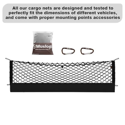 Truck Bed Cargo Net Trunk Netting Compatible with 2015-2020 Chevy Suburban | GMC Yukon XL Accessories, Pickup Cargo Organizer SUV Sedan Storage Net w/Heavy Duty Carabiners - style: 2015-2020 Suburban & Yukon XL