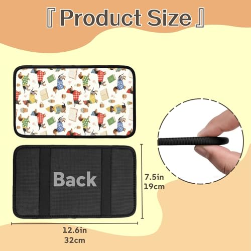 Car Handrail Box Cushion Soft Comfortable Anti Slip Middle Consoles Protector, Universal for Most Cars Trucks and SUV Fashion Car Interior Accessories Unisex - Dachshund