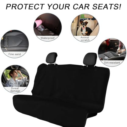 Car Towel Seat Cover, Waterproof Sweating Non-Slip Premium Soft Towel Carseat Protector, Universal Machine Washable Car Truck SUV Front Seat Cover for Gym Workout Beach Hiking (Black, Rear) - color: Black, 1pc, Rear