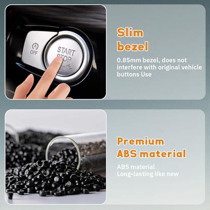 Silver Start Stop Button Cover Compatible with BMW X3 F25 2011-2016,X4 F26 2014-2016,X5 F15 2014-2018,X6 F16 2015-2018,Engine Switch Button Trim Cover Compatible with BMW Accessories - color: Silver Start Cover(For X5 X6)
