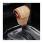 Car Gear Shift Knob Cover, Dust-Proof Soft Breathable Vehicle Manual Stick Handle Shifting Knob Protector, Automotive Interior Shift Lever Decoration, Universal Fit (Beige/Brown line)