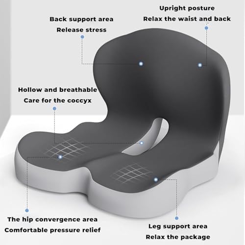 Back and Seat Cushion, Car Seat Cushion, Soothe+ Cushion, Memory Foam L-Shaped Integrated Seat Cushions Lumbar & Lower Back Support for Office Chair, Car (Pink-C) - color: Pink-c