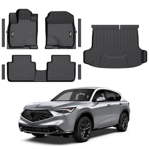 Floor Mats & Cargo Liner Custom Fit for Acura ADX 2025 All Weather TPE Rubber 1st & 2nd Floor Liners Automotive Trunk Mat for Acura ADX 2025 Accessories, Black - size: For Acura ADX 2025
