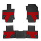 All Weather Floor Mats Custom Fit for Toyota RAV4 2019-2025 Waterproof Heavy Duty Anti-Slip Car Mats, 1st & 2nd Row Black & Red - color: Black & Red