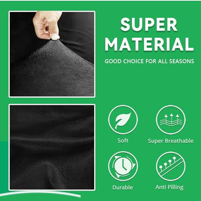 molasofa Leather Like RV Dinette Cushion Covers, RV Booth Seat Cover Stretchable Camper Cushion Couch Covers Washable Slipcovers for Camper Car Bench (1 Backrest Cover & 1 Bench Cover, Black) - color: 02black, size: 1 Bench Cover & 1 Backrest Cover
