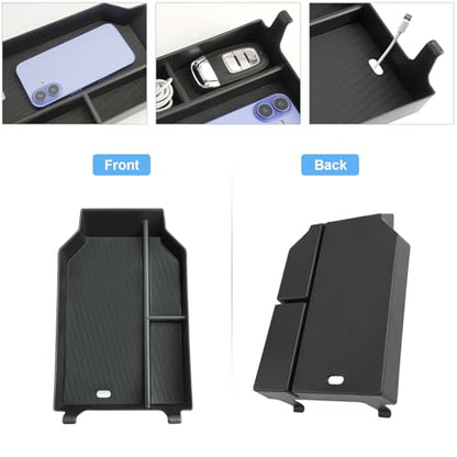 for 2025 2026 BMW X3 Center Console Organizer for BMW X3 G45 (30 xDrive/M50 xDrive), Durable ABS Plastic&Anti-Slip Rubber 2025 X3 Console Tray Insert for 2026 2025 BMW X3 Interior Accessories